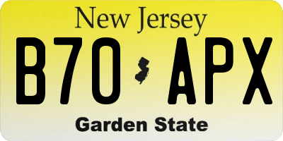 NJ license plate B70APX