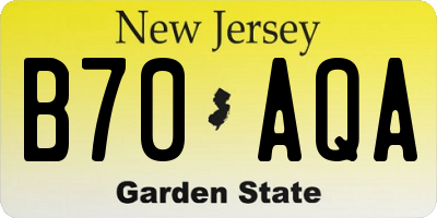 NJ license plate B70AQA