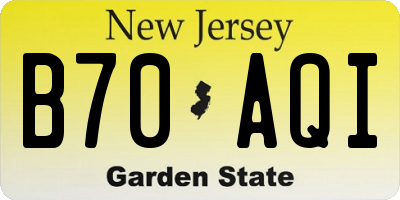 NJ license plate B70AQI
