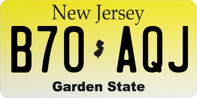 NJ license plate B70AQJ