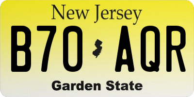 NJ license plate B70AQR
