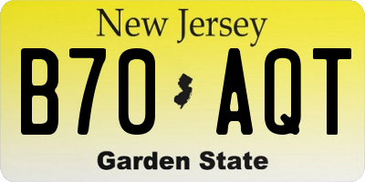 NJ license plate B70AQT