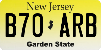 NJ license plate B70ARB