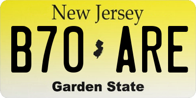 NJ license plate B70ARE