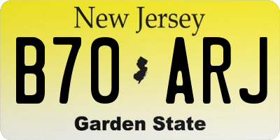 NJ license plate B70ARJ