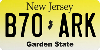 NJ license plate B70ARK