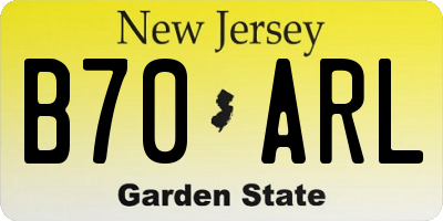 NJ license plate B70ARL