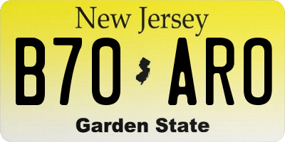 NJ license plate B70ARO