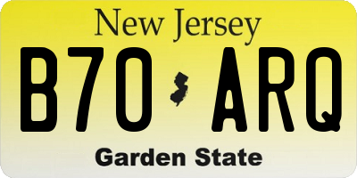 NJ license plate B70ARQ