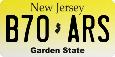 NJ license plate B70ARS