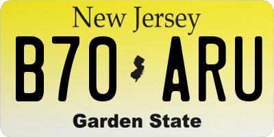 NJ license plate B70ARU