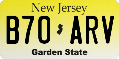 NJ license plate B70ARV