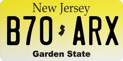 NJ license plate B70ARX