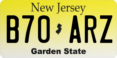 NJ license plate B70ARZ
