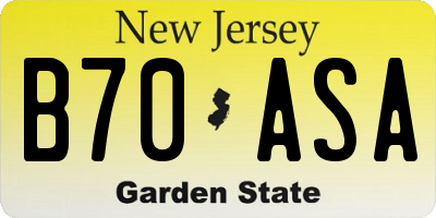 NJ license plate B70ASA