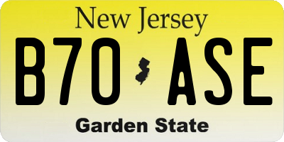 NJ license plate B70ASE
