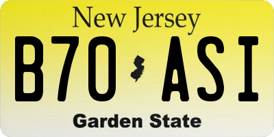 NJ license plate B70ASI