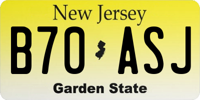 NJ license plate B70ASJ
