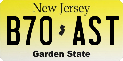 NJ license plate B70AST