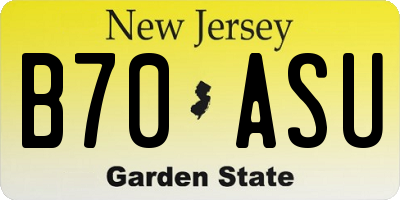 NJ license plate B70ASU