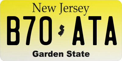 NJ license plate B70ATA
