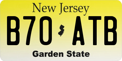 NJ license plate B70ATB
