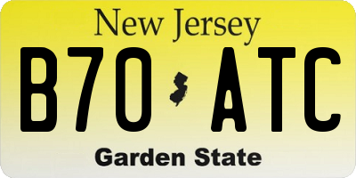 NJ license plate B70ATC