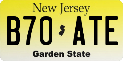 NJ license plate B70ATE