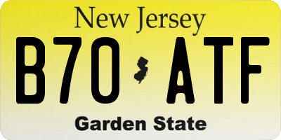 NJ license plate B70ATF