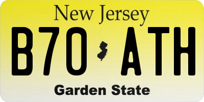 NJ license plate B70ATH