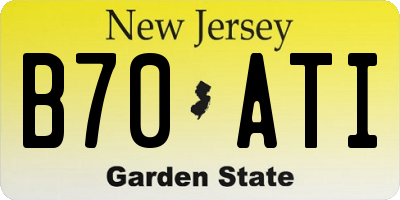 NJ license plate B70ATI