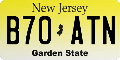 NJ license plate B70ATN