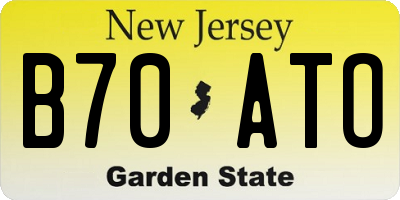 NJ license plate B70ATO