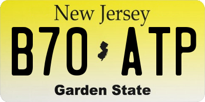 NJ license plate B70ATP