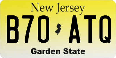 NJ license plate B70ATQ