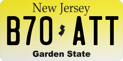 NJ license plate B70ATT