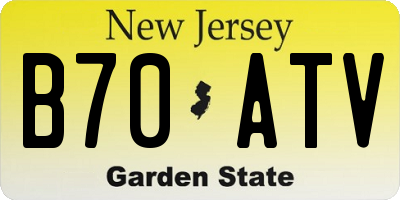 NJ license plate B70ATV