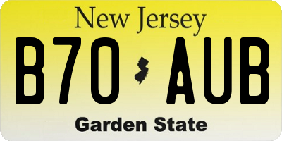 NJ license plate B70AUB