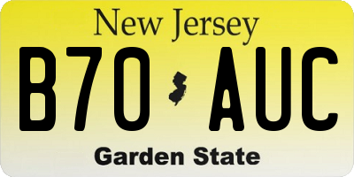 NJ license plate B70AUC