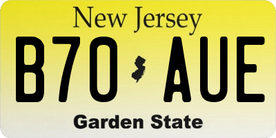 NJ license plate B70AUE