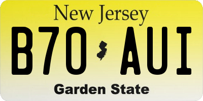 NJ license plate B70AUI