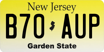 NJ license plate B70AUP