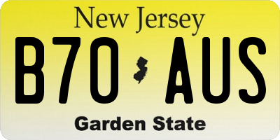 NJ license plate B70AUS
