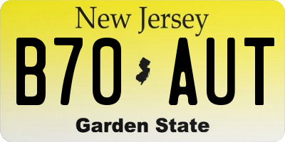 NJ license plate B70AUT