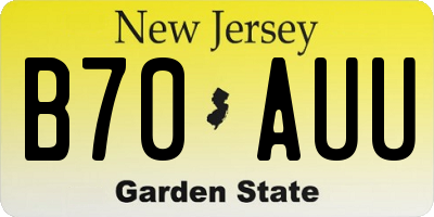 NJ license plate B70AUU