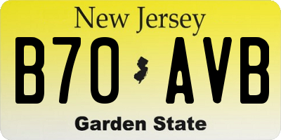 NJ license plate B70AVB