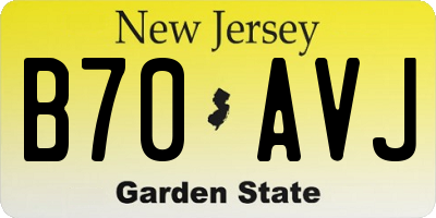 NJ license plate B70AVJ