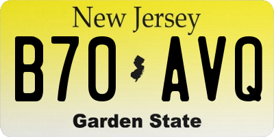 NJ license plate B70AVQ