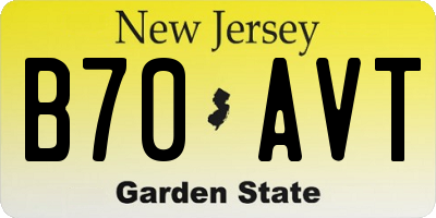 NJ license plate B70AVT