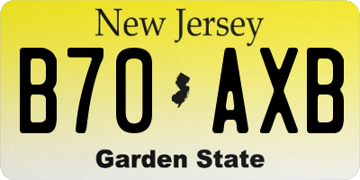 NJ license plate B70AXB